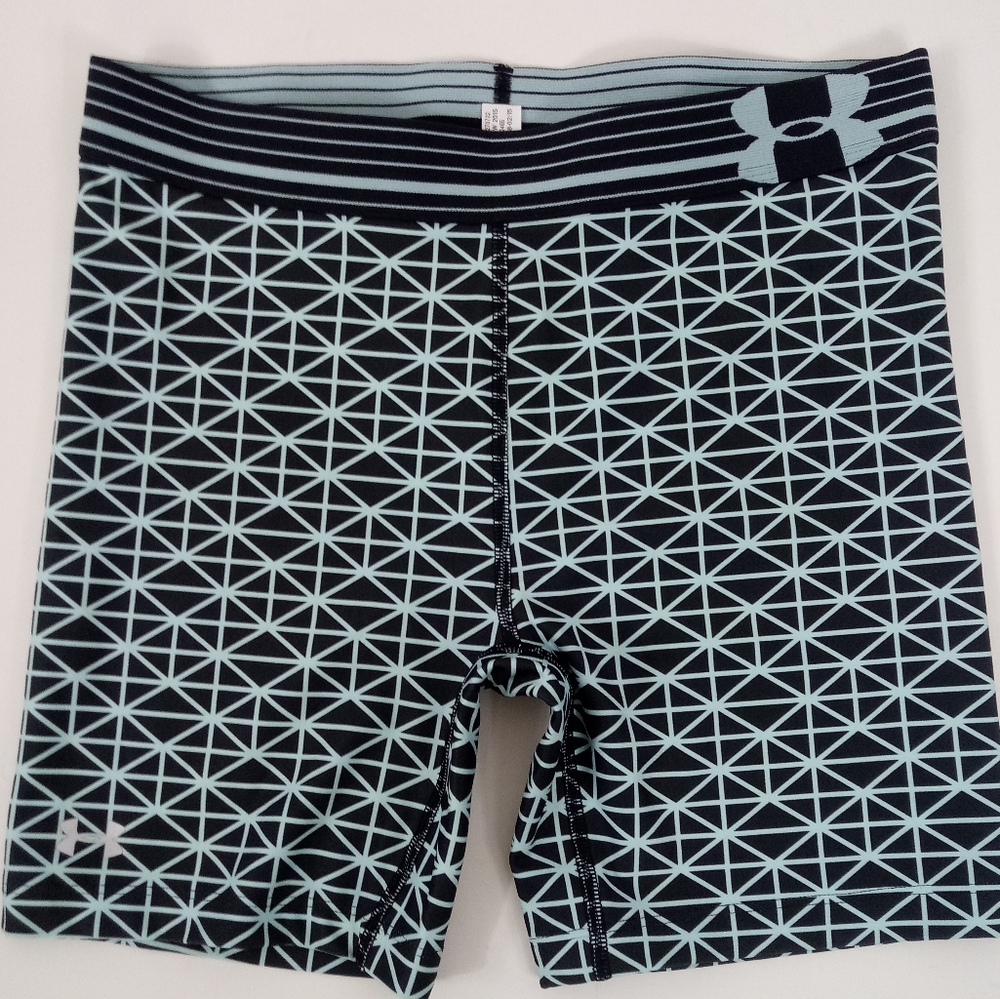 Under Armour Teal & Black Logo Compression Shorts